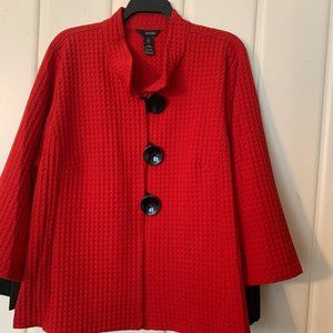 Ali Miles Ruby Red Tunic Jacket - Plus Size 2X